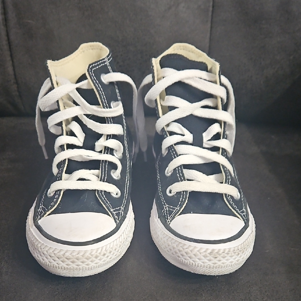 Classic Black and White Kids' High-Top Sneakers